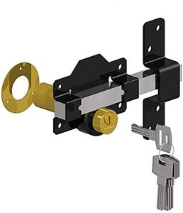 Gatemate 1490196 70mm Long Throw Gate Lock Double Locking 5 Keys Stainless Steel Gatemate