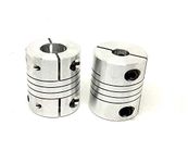 INVENTO 2Pcs 8x12mm Motor Jaw Shaft Coupler Aluminum 8mm 12mm Flexible Coupling for Nema 23 3D Printer Z Axis For RepRap