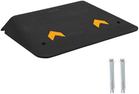 GarveeTech Rubber Threshold Ramp, 4" Rise Wheelchair Ramp with Non-Slip Surface, Portable Driveway Ramps for Steps, Driveway, 33000 Lbs Capacity Heavy Duty Rubber Curb Threshold Ramp