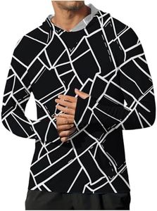 Hooded Sun Shirts for Men - Fishing Hoodies for Men with Thumb Holes Colorblock Long Sleeve UV Protection Shirts Breathable Sun Protection Clothing - Outdoor Hiking,Camping,Travel,Beach,Surfing 2026