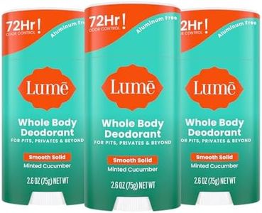 Lume Whole Body Deodorant - Smooth Solid Stick - 72 Hour Odor Control - Aluminum Free, Baking Soda Free and Skin Loving - 2.6 Ounce (Pack of 3) (Minted Cucumber)