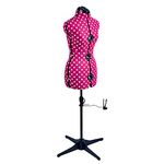 Sewing Online Adjustable Dressmakers Dummy, in Cerise Polka Dot with Hem Marker, Dress Form Sizes 10 to 16 - Pin, Measure, Fit and Display your Clothes on this Tailors Dummy - 5905A