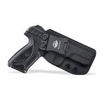 Kydex IWB Holster For Ruger Security-9 Holster Inside Waistband Concealed Carry - Ruger Security 9 Holster IWB Kydex Pistol Case Gun Accessories - Adj. Cant Retention (Black, Right Hand Draw (IWB))