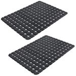 OTHWAY 2 Pack Sink Mats for Kitchen Sinks, 40x30cm Sink Protectors for Bottom of Kitchen Sink, Dishes and Glassware Drain Mat (Black)