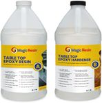 Magic Resin | 1 Gallon (3.8 L) 128oz | UV Resistant | Premium Quality Clear Epoxy Resin Kit | High Gloss Thick Clear Coat | Table Tops, Bar Tops, Counter Tops and Artworks | Excellent Color Stability