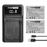 PowerTrust 2Pack NB-5L Battery and LED USB Charger for Canon S110 SX200 SX210 SX220 SX230 IS HS IXUS 850 870 800 860