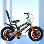 VESCO Kick 14 T Kids Cycle with Balance Wheel & Back Rest Seat/Water Bottle | Frame 9 Inch | Ideal for 3 to 5 Years Boys & Girls (Orange)