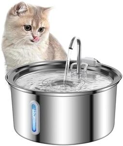 Ofat Home Cat Water Fountain Stainless Steel, 108oz/3.2L Cat Fountain, Cat Water Dispenser with Water Level Window, Multi-Filter, Silent Pump, Easy to Clean, Water Tap, Provides Flowing Water