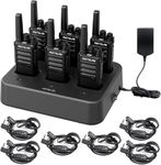 Retevis RT68 Walkie Talkies Rechargeable, 2 Way Radios Long Range, 16CH FRS Two Way Radios for Adults Long Range with Earpieces (6 Pack) with 6 Way Multi Unit Charger for Adults School Church