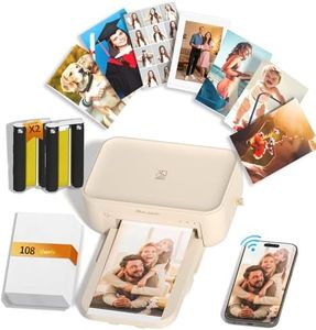 CP4100 4x6 Photo Printer with 108 Sheets & 2 Ribbons, Full-Color Thermal Dye Sublimation Wi-Fi Printing, Portable Instant Picture Printer for iPhone/Android, AR Video, Fun App, Home Use, Beige