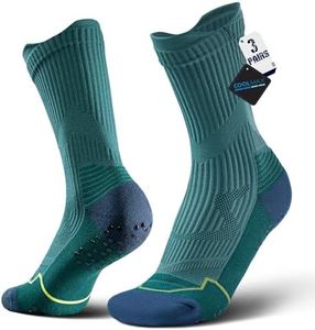 BRISIRA Coolmax Soccer Grip Socks Mens Non Slip Grip Pads Cushion Bamboo Viscose Football Baseball Sport Sock