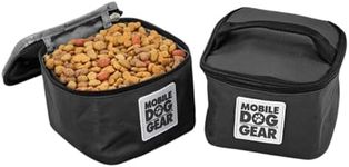 Mobile Dog Gear Pet Food Storage Containers (2 Pack, 5 Cups Each) - Insulated Dog Food Travel Bag & Treat Carrier - Keeps Food Fresh, Portable, Durable, Easy to Clean - Great for Camping & Day Trips