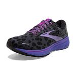 Brooks Women's Ghost 14 Neutral Running Shoe, Ebony/Black/Purple, 5