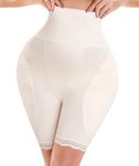 POP CLOSETS Women's Shapewear Control Padded Panties Hip Butt Enhancer for Women Butt Lifter Tummy Control Booty Shorts, Beige, X-Large