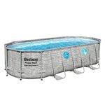 Bestway 18ft Power Steel Swim Visa Pool Set, Family Garden Swimming Pool, With Portholes, Pool Cover, Pool Ladder and FIlter, Multicolor,56716_22