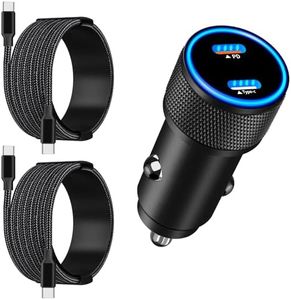 [Apple MFi Certified] iPhone 17 Car Charger, Linocell 90W USB C Car Charger Dual PD Power Cigarette Lighter Adapter with 2Pack Type C Braided Cable for iPhone 17/17 Pro Max/16/15/Galaxy S26/S25/Pixel