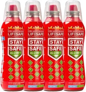 StaySafe All-in-1 Portable Fire Extinguishing Spray By LifeSafe Technologies | Compact Fire Extinguisher For 10 Types of Fires | Non-Toxic, Non-Hazardous & Eco-Friendly