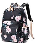 Leaper Water-resistant Floral Laptop Backpack Travel Bag Bookbags Satchel, Black [Usb]-2, Large, Traditional Backpacks