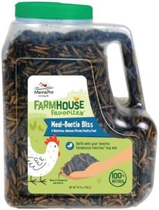 Manna Pro Farmhouse Favorites Beetle Bliss Poultry Treat – Blend of Mealworms and Beetles – All Natural Treat for Chickens, Ducks, Geese, Turkeys, & Guinea Fowl – 45% Protein – 25oz