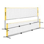 A11N 14ft Badminton Pickleball Net - Height Adjustable for Junior Tennis, Soccer Tennis & Kids Volleyball - Portable for Indoor & Outdoor Play