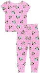 Disney Minnie Mouse Toddler Girls Short Sleeve Viscose Pajama Set (3T, Pink)