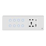 HomeMate 6 Modular WiFi Smart Switch Board (White): 8 x Switch + 1 x Smart Plug | No Hub Required | Compatible with Alexa, Google Assistant & Siri