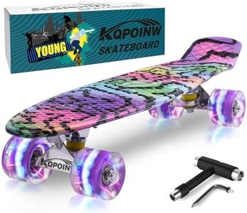 Kqpoinw Kids Skateboard,22" Complete Skateboards for Kids,Teens,Girls,Beginners,Skate Board,Purple Skateboards with Colorful LED Light up Wheels,Skate Tool, Ideal Gift for Girls,Kids