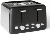 Amazon Basics Toaster 4 Slice with 7 Shade Settings and Removable Crumb Tray, Extra Wide Slots, 1500W, Black