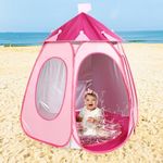 Ribbonlic Baby Tent with Pool for Beach Pop up Portable Shade Pool Tent UV Protection Sun Shelters Baby Tent Summer Baby Essentials with Set up Canopy for Infant Toddler Beach Outdoor, Pink