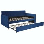 Mr. Kate Daphne Upholstered Daybed with Trundle, Twin/Twin, Blue Velvet