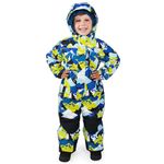 JAN & JUL Waterproof Insulated Toddler Snow Suit, Boys' Windproof Ski Suit for Winter (Neon Peaks, Size 3T)