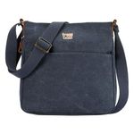 Troop London TRP0237 Classic Canvas Across Body Bag Denim