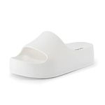 CUSHIONAIRE Women's Ninja platform slide sandal with +Comfort, Vanilla, 10