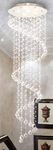 GANE-SHART GA Crystal Glass Chandelier Yellow LED Light Ceiling Decoration for Banquet Hall, Living Room, Stair Area, Hotels, Temples, Office, Resort (Height - 12 Foot)