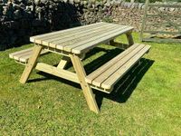 MG Timber A-Frame Heavy Duty Wooden Picnic Tables (5ft Length, Rounded Edges)