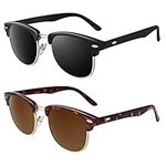 CGID Retro Sunglasses for Men Women Polarized UV400 Protection 2 Pack