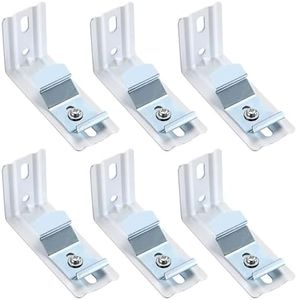 Sumnacon Blind L Bracket 6 Pcs Blind Bracket Clips for Shutters Headrails Metal Wall Mounted Vertical Blind Brackets with Screws White Mounting Brackets for Blinds in Bedroom,Living Room,Office