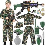 GIFTINBOX Kids Army Costume For Boys Military Soldier Costume with Army Toys,Halloween Dress Up for Boys for Kids Boys 5-7