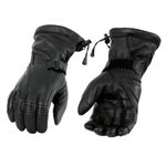 Milwaukee Leather Men’s Deerskin Lthr Gauntlet Gloves w/Draw String-BLACK-2X-LARGE (Black XX-Large