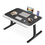 Foldable Laptop Desk for Bed, Portable Laptop Bed Table with Phone Holder, Lap Bed Desk Tray, Lap Tablet Table for Working, Reading, Writing, Eating, Watching Movies, Sofa, Couch Floor(Black)