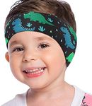 MoKo Swimming Headband for Kids, Cute Swinmmers Headband Ear Band for Kids Keep Water Out Waterproof Ear Protection Band for Bathing Swimming Ear Band for Kid Age 4-17 M Size, Blue Rhino Dinosaur