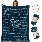 Daughter Gifts from Mom or Dad, Birthday Gifts for Daughter Adult, Mother Daughter Gift from Mom, to My Daughter from Dad for Grown Daughters Graduation, Throw Blanket 65” x 50” (Coral Blue)