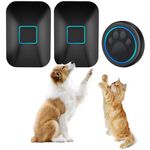 Halo Paw Dog Bells Toilet Training – Blk Touch Dog Bell & Dog Doorbell for Potty Training, LED Wireless Dog Buttons for Talk Training, Waterproof Dog Training Bells for Door (2 Chimes & 1 Bell)