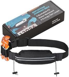 Reflective Running Race Bib Belt With Elastic Webbing - Lightweight Fits All Waist Sizes 30”-42” Running Belts for Women and Men for Marathon, Triathlon - Runners Belt - Running Belt Bib Holder