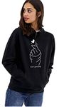 BE SAVAGE Cotton Love Yourself Black Full Sleeves Regular Hooded Neck Sweatshirt for Men Women (Large), Black