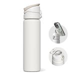 RHINOSHIELD AquaStand Magnetic Bottle 700ml Stainless Steel Insulated Water Bottle without straw, Sport Bottle with MagSafe Compatible Handle, Tripod with Adjustable Angles, Leak Proof - Classic White