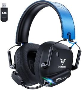 Vakedy Wireless Gaming Headset for PC, PS4, PS5, Mac,Switch,2.4GHz USB Gaming Headset with Microphone Bluetooth Gaming Headset 50mm Drivers, 50Hr Battery,Low Latency,Lightweigh-Blue