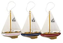 SAILINGSTORY Sailboat Ornament for Christmas Tree, Boat Christmas Ornament Sailboat Decor Coastal Nautical Christmas Ornaments Set of 3 Pack