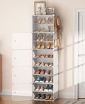 Owme 5-Door Shoe Rack for Home Plastic, Portable Shoe Rack with Dustproof Door for Heels/Slippers/Boots, DIY Multi-Purpose Shoe Rack Organizer, Shoe Storage Cabinet for Entryway - White