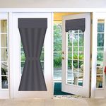 Maritown French Door Curtains 26 x 68 Blinds No Drilling Blackout Tie Up Single Thermal Door Curtain Tape Top Stick On No Drill Shade for French Doors Kitchen Bathroom Window